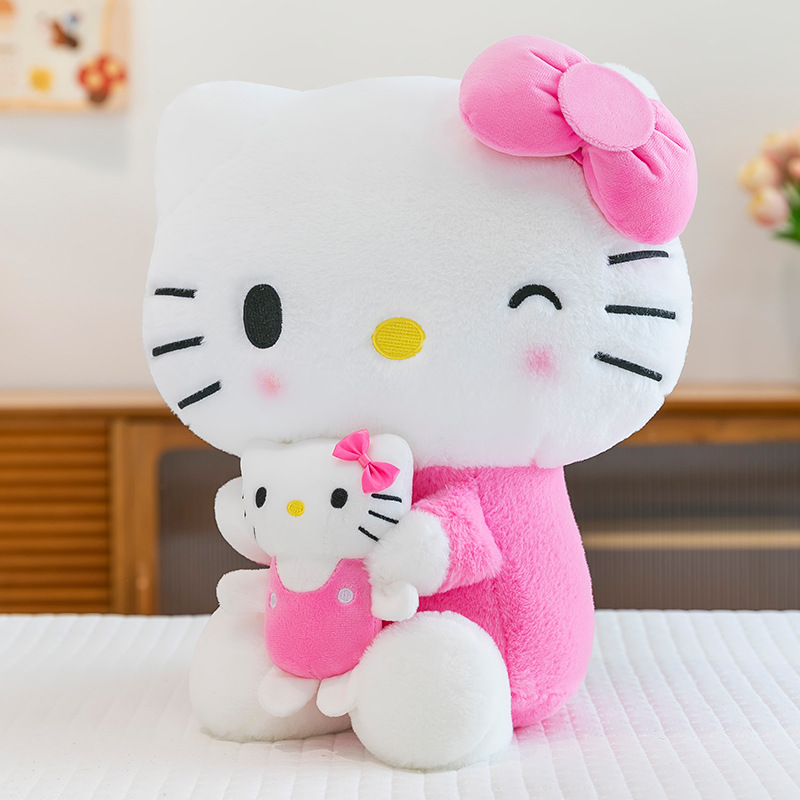 New Foreign Trade Model Hello Kitty Mother-Child Plush Doll, Large Size, Suitable as a Children's Birthday Gift, Redemption Prize, or Claw Machine Prize, Wholesale