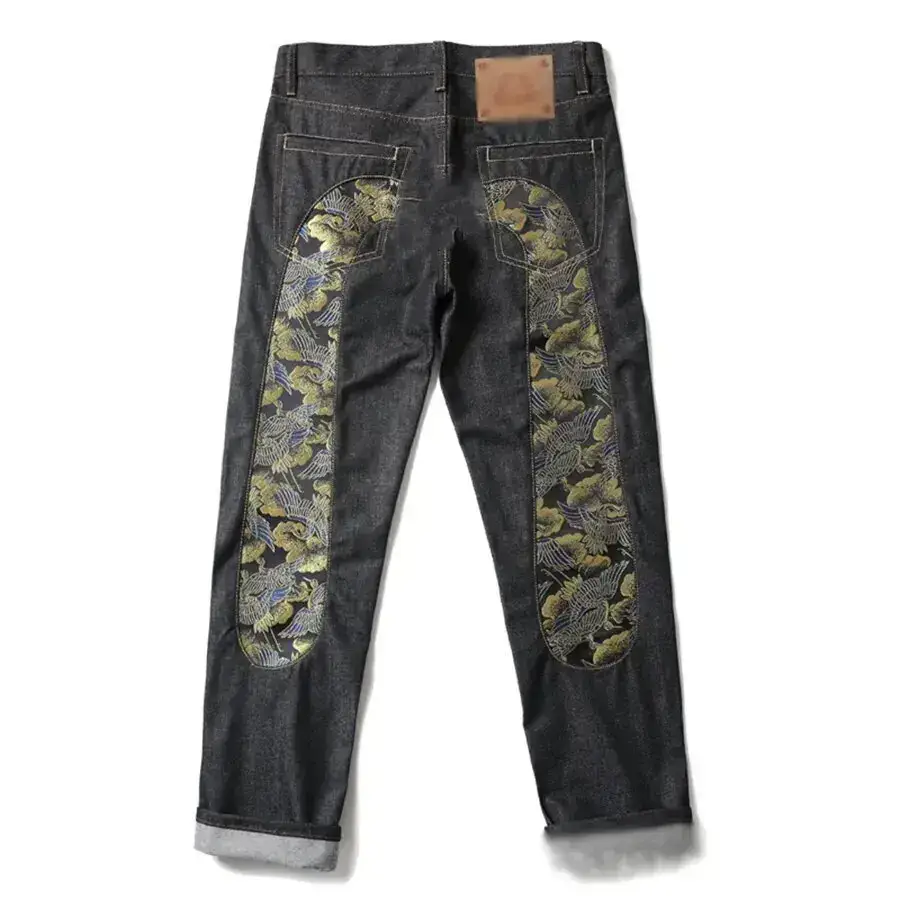 American Trendy Brand Street Hip-hop Printed Casual Straight Jeans Men's Washed Versatile Slim Jeans