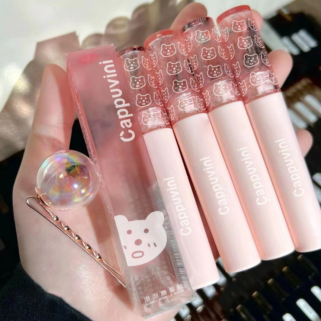 Cappuvini Cappuvini Bubble Lip Glaze Mirror Water Gloss Glass Lip Glaze Lipstick Pouty Lips Whitening Without Makeup