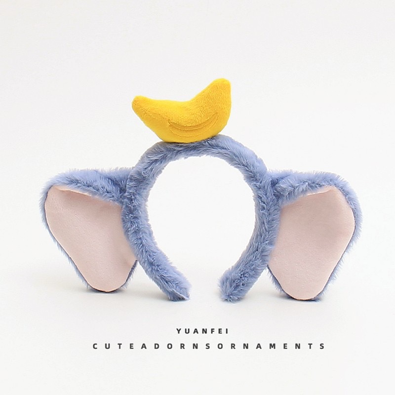 Cartoon Plush Dumbo Headband Autumn and Winter Wash Face Makeup Special Headband Cute Elephant Ear Hair Clips Women's Hair Bundles