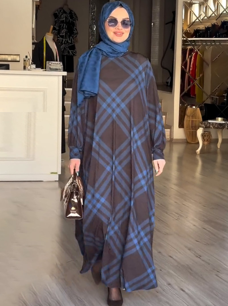 2024 Autumn New European and American Cross-Border Amazon Cross-Border Women's Clothing Fashionable Floral Abaya Large Size Dress