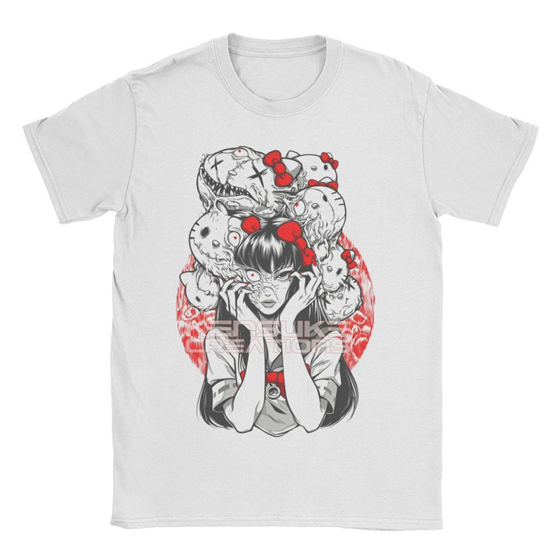 Cross-Border European Size Junji-Itos Tomie X Hello Kitty Merch Unisex t Shirt