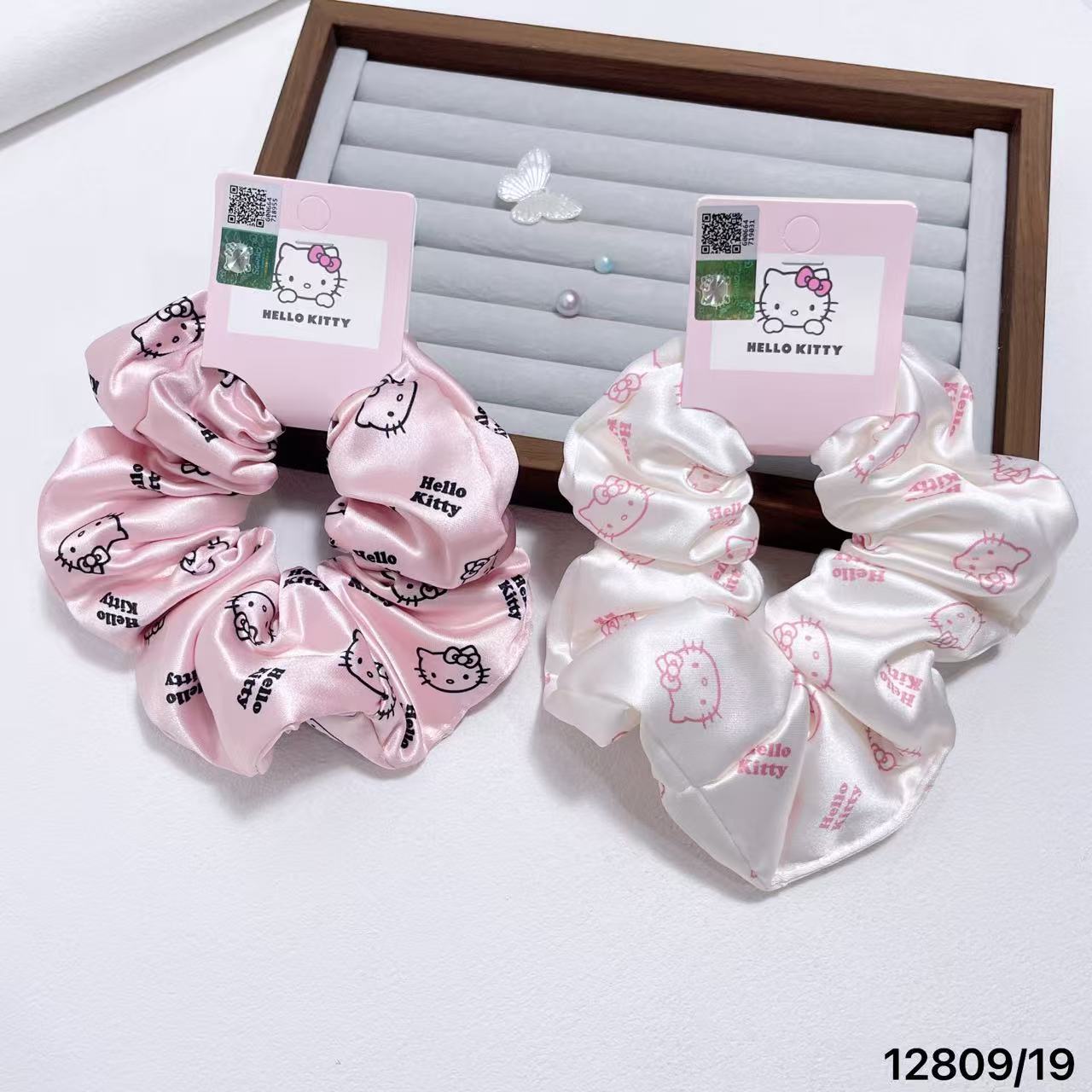 New Genuine Hello Kitty Cotton-Filled Hair Band Sweet Silk High Ponytail Hair Band 12809