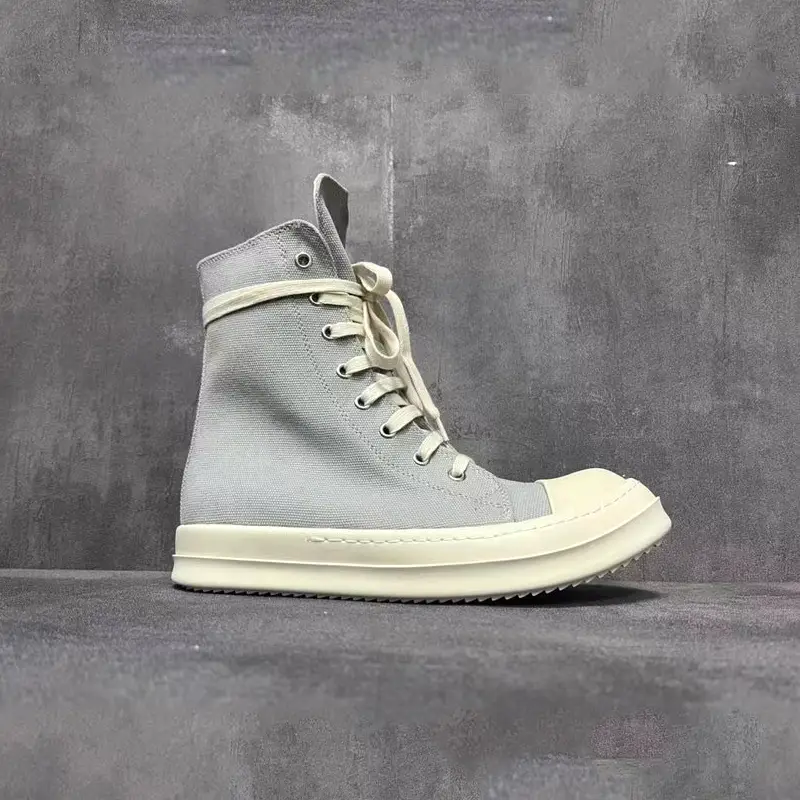 Rows Couple Unisex 24 Spring and Summer High-Top Sports Shoes Canvas Breathable Thick Sole Trendy Sneakers Short Boots Running Shoes