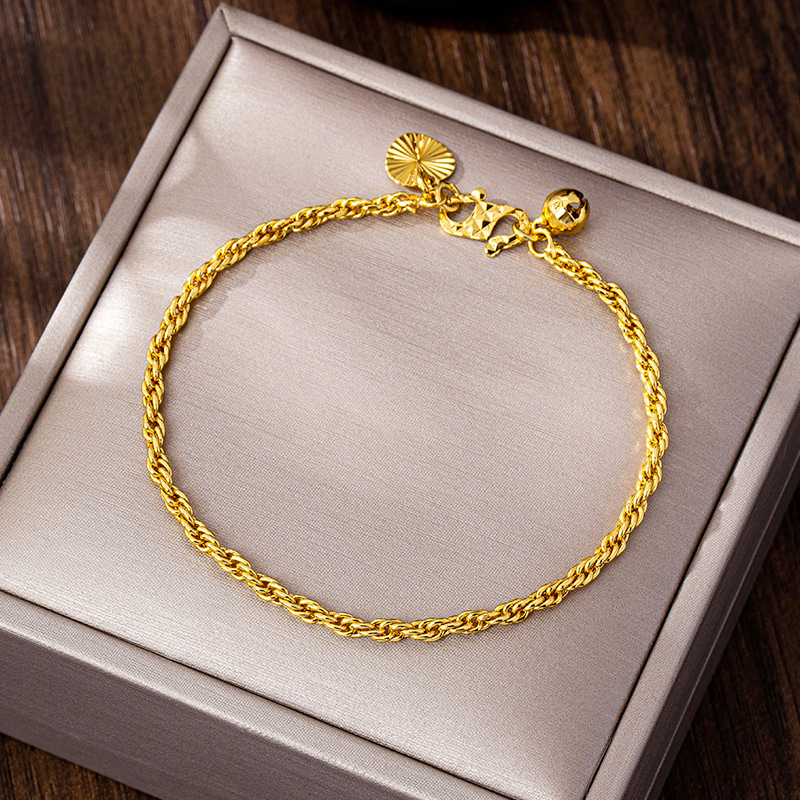 Cross-Border Southeast Asian Jewelry Braided Bracelets for Women, Vietnamese Gold-Plated Anklets, Popular Items That Don'T Fade Easily, Imitation Set