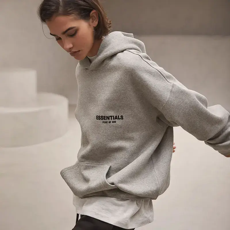 Fogessentials Season 8 Multi-Thread High Street Loose Sweatshirt with Flocking Print on the Back and Long Sleeves