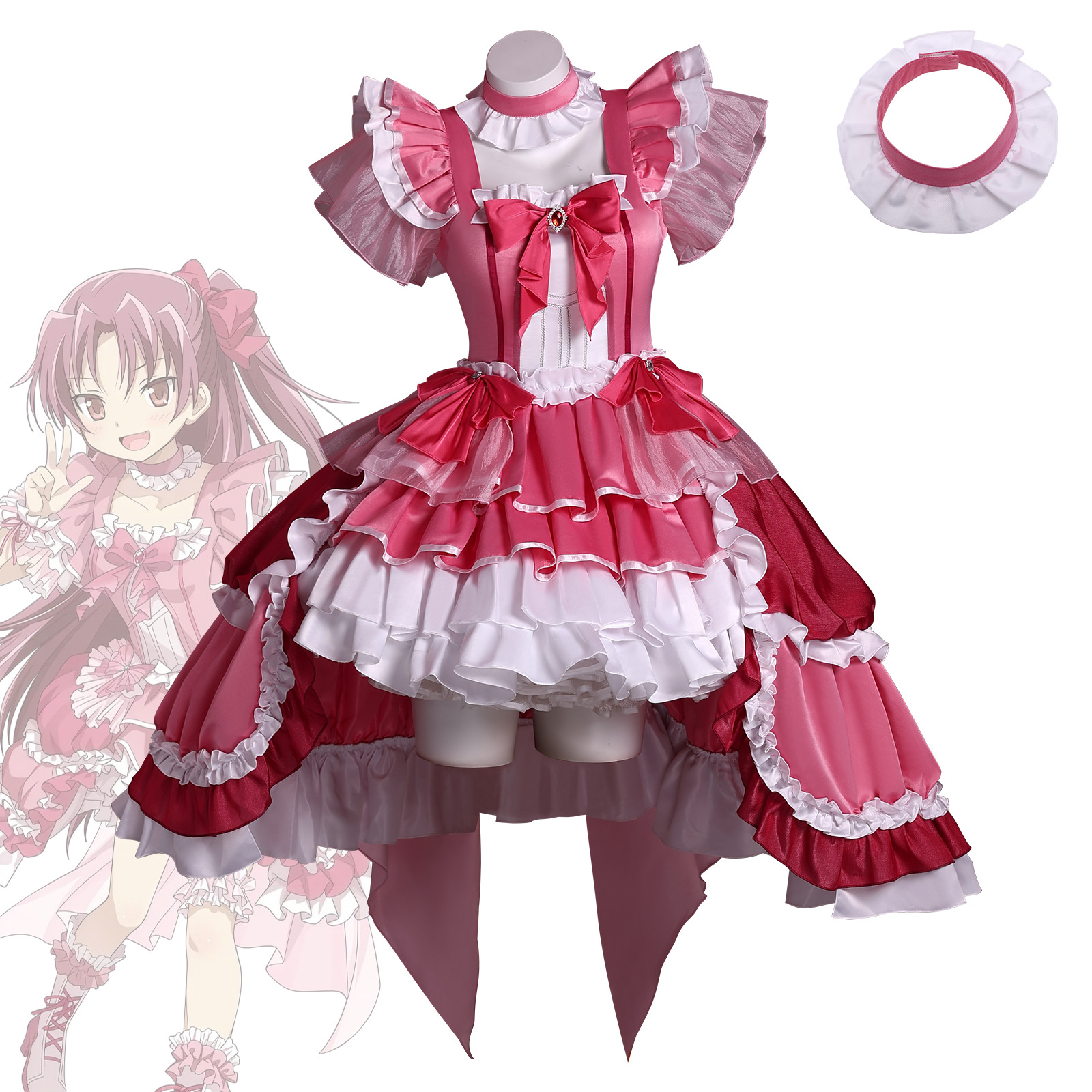 In-Stock Mahou Shoujo Madoka Magica Cosplay Costume, Mahou Shoujo Sakura Kyouko Magia Performance Outfit, Meiou Cosplay