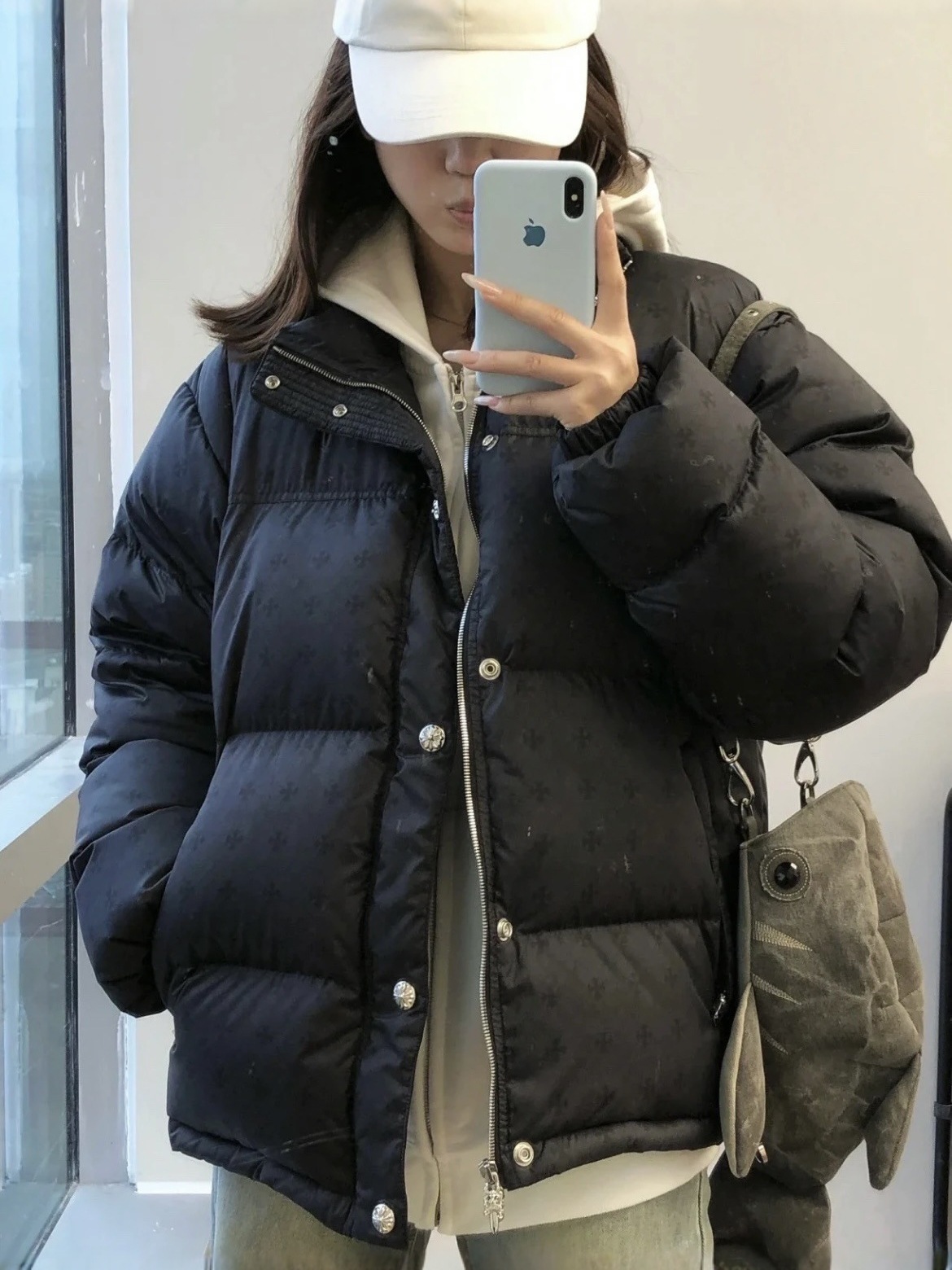 2025 Crow Dark Pattern Cross New Couple Style Thickened down Jacket Unisex Korean Style Loose Versatile Winter QC-foto från 1688 på Qualit.ly