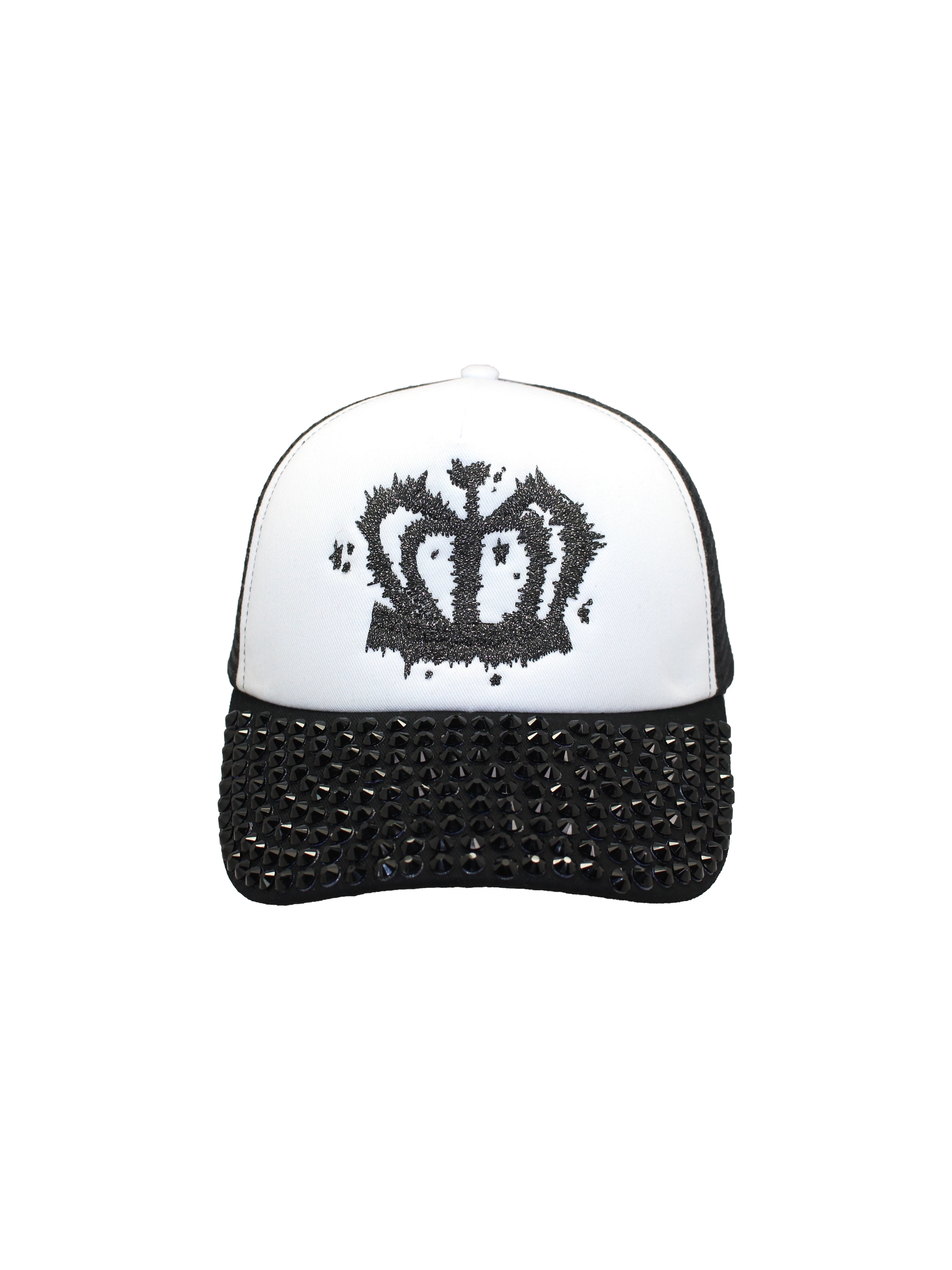 Chai (Disassembled) Crown Metal Wire Embroidery Beaded Trucker Hat
