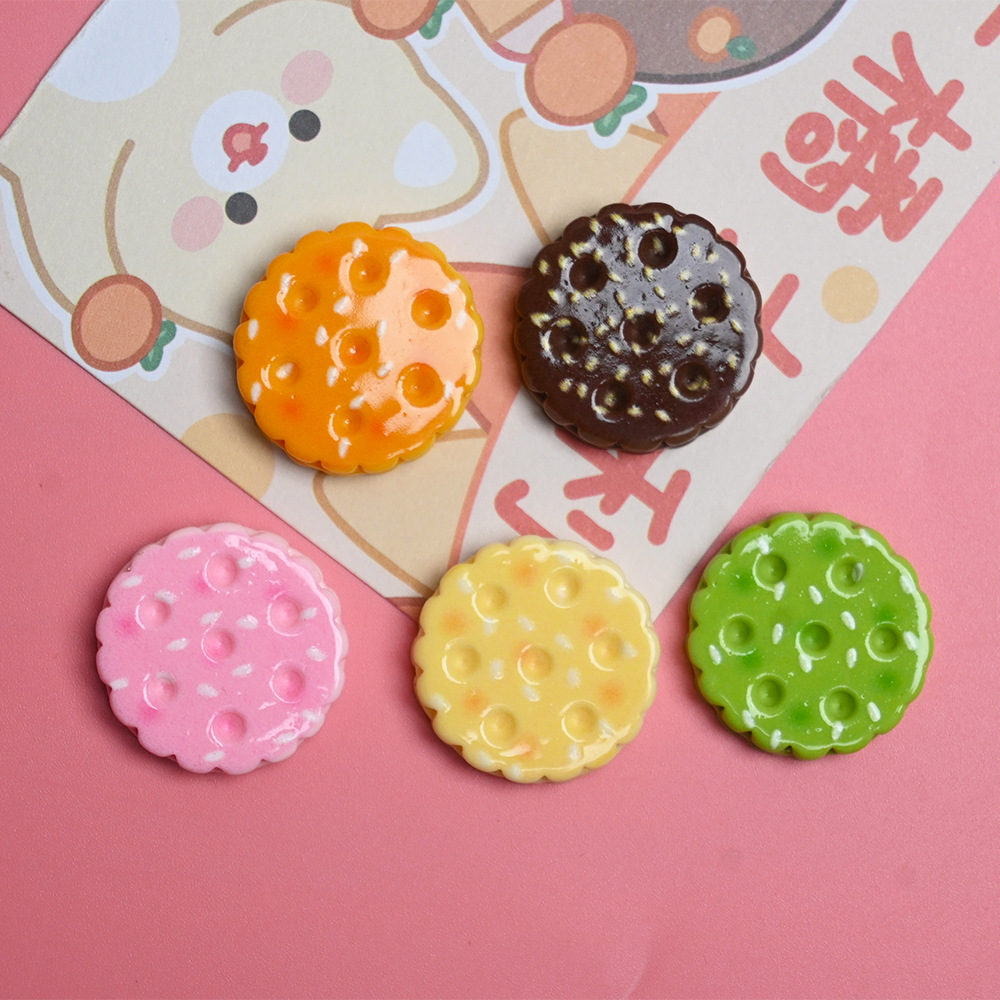 Bright Sesame Sandwich Biscuit Simulation Micro Food Play Resin Accessories DIY Cream Gel Accessories Hair Accessories Refrigerator Stickers