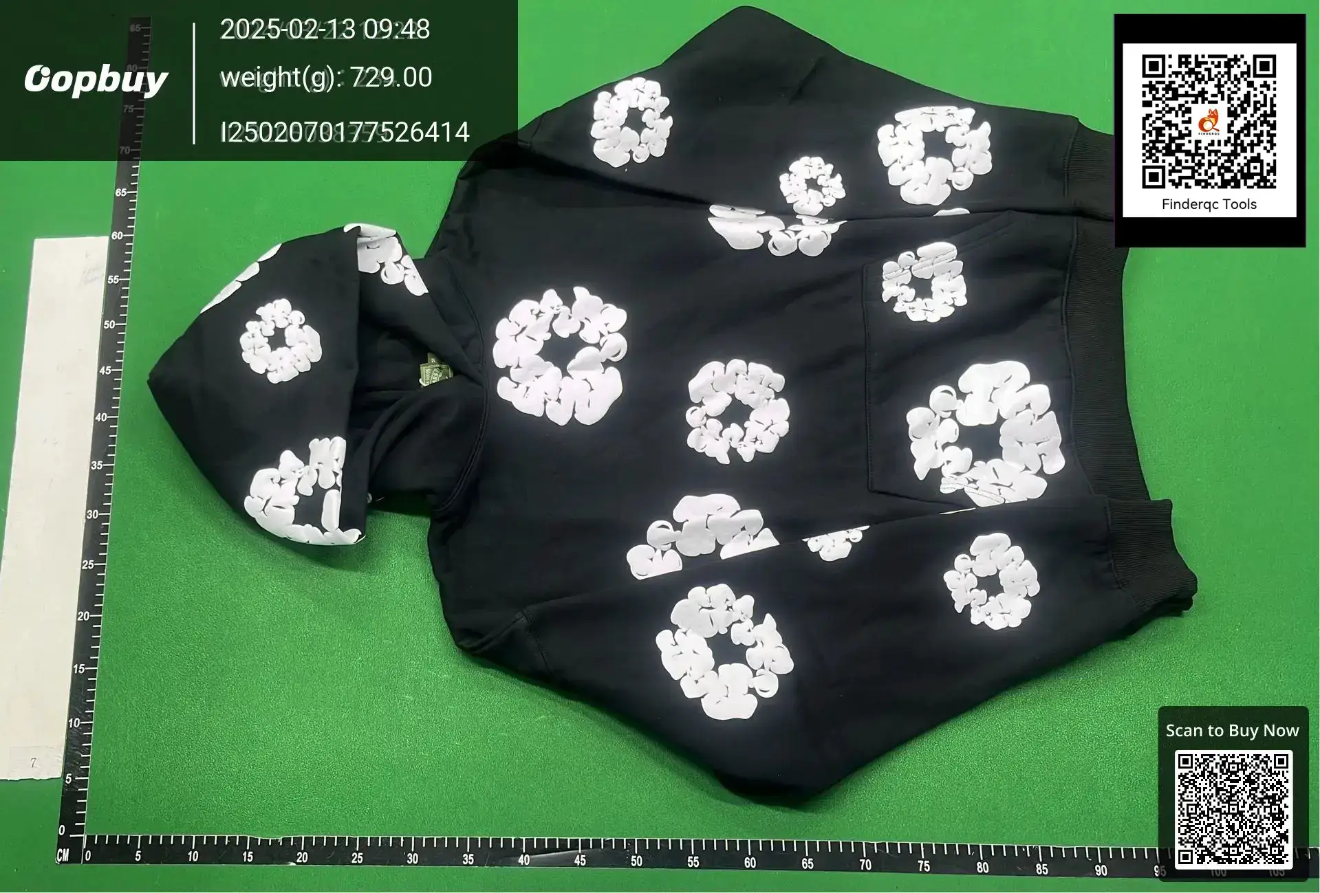 DENIM TEARS Main Line Kapok Hoodie Black White Floral