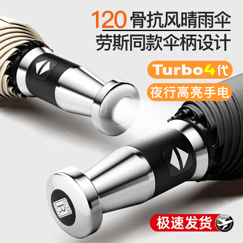 Automatic Umbrella Sunlight and Rain Dual-purpose Sunscreen Sunshade Umbrella Lighting Men's Increased Solid Folding Umbrella Custom Wholesale Foto QC de 1688 na Qualit.ly