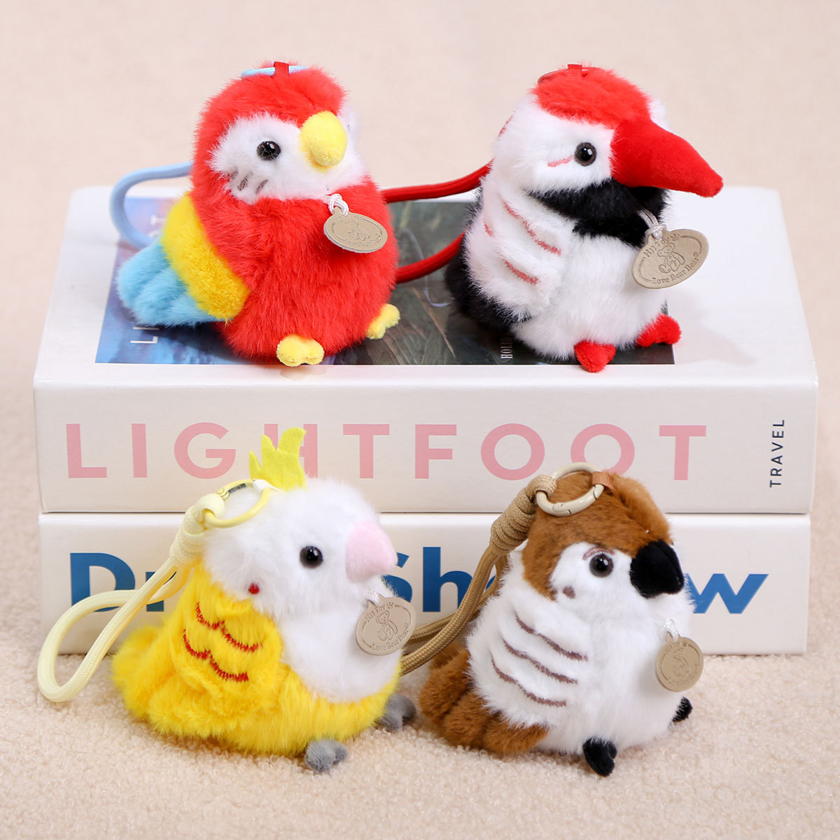 Cartoon Parrot Toy Pendant, Plush Sparrow Ornament, Cute Holiday Gift for Children