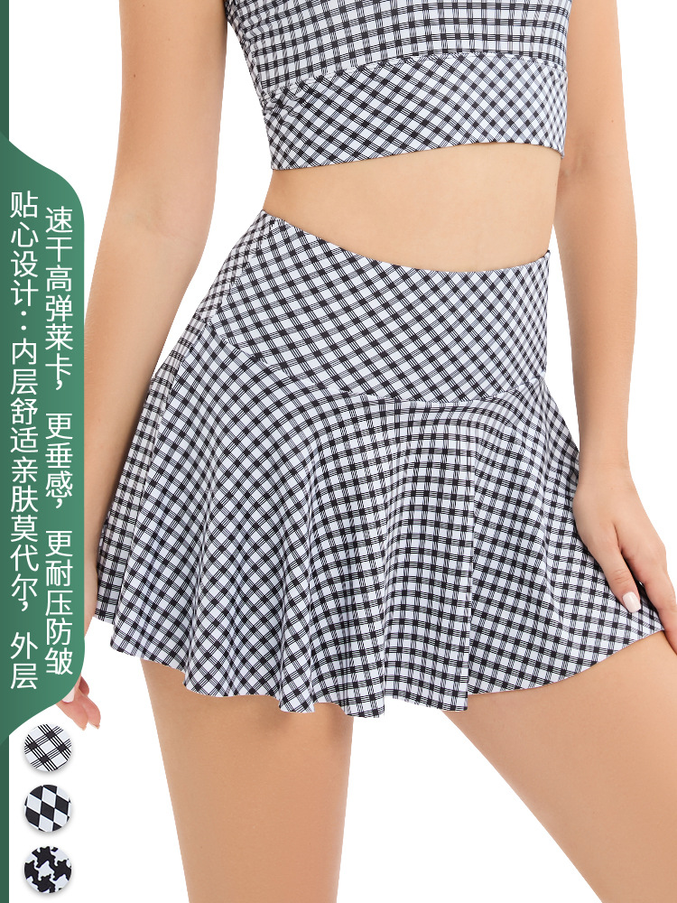 Outdoor Marathon Sun Protection Running Sports Skirt Fitness Cycling Yoga Skirt Printed Golf Tennis Skirt