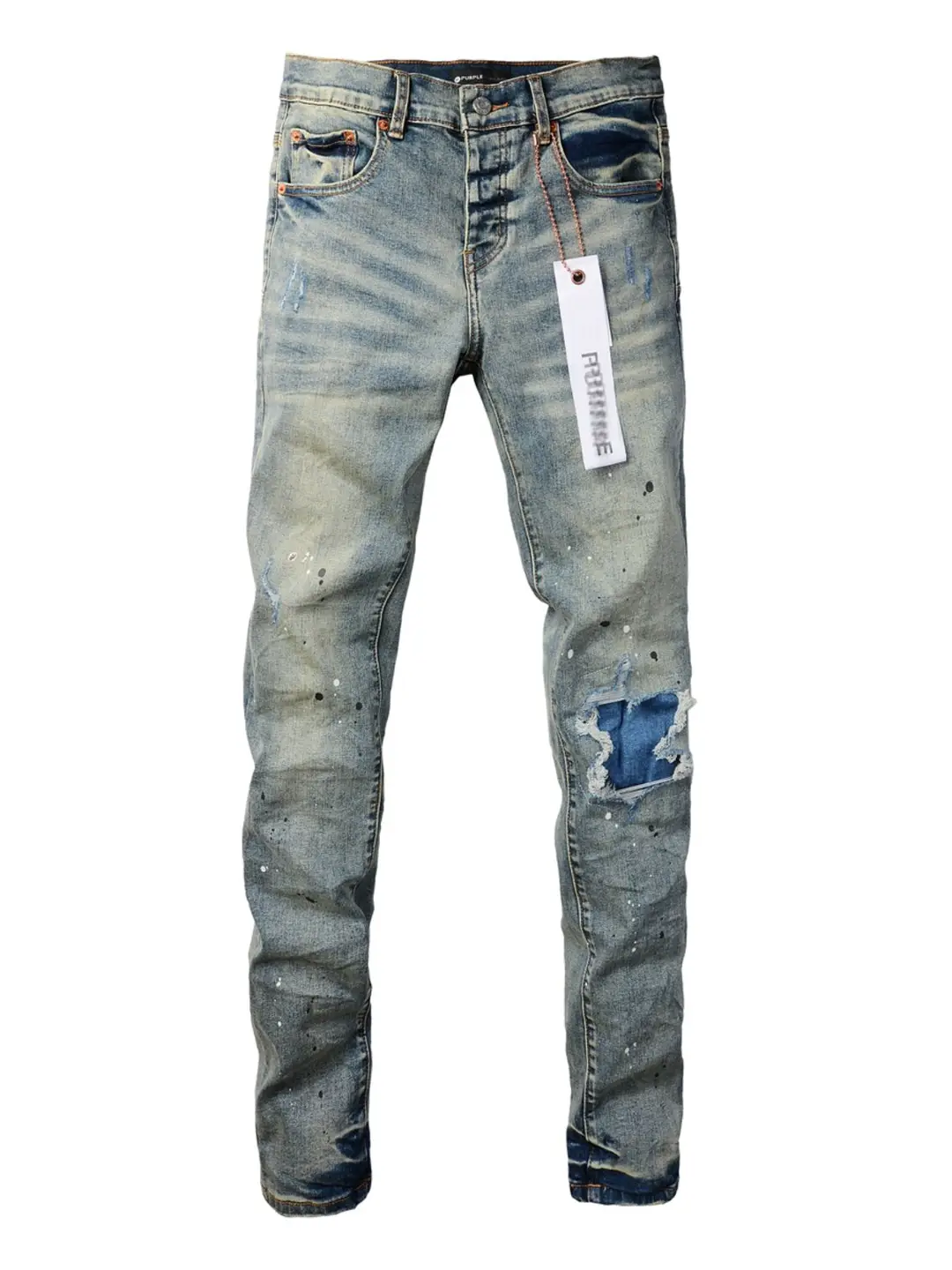 PUR jeans pants torn jeans American high street ripped blue denim pants