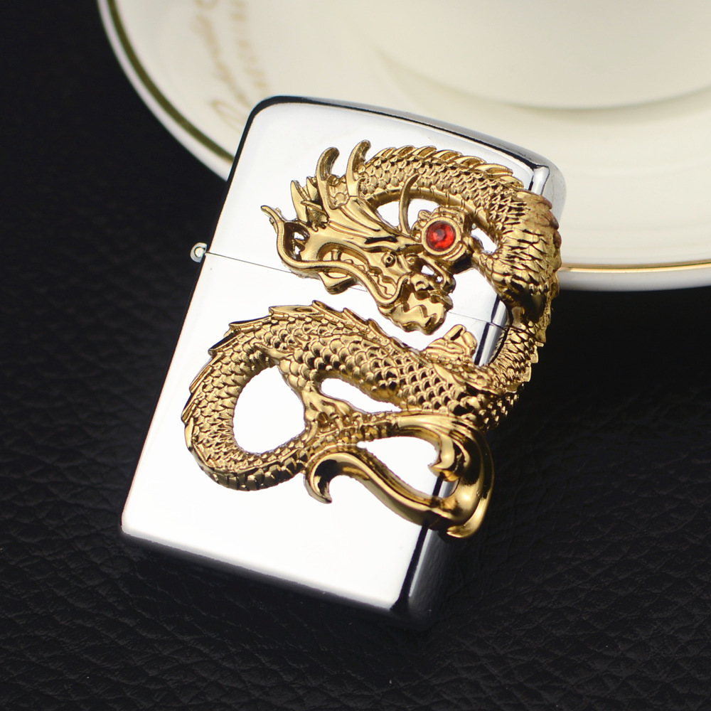 [Liu Yanping] Huayue C923 Dragon Stamp Cigar Straight Lighter Wholesale Citgar Lighter