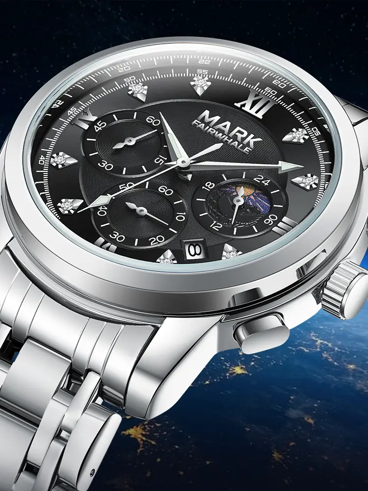 Mark Huafei 2025 New arrival Men's Multifunctional Watch Fashion Business Men's Watch Waterproof Luminous Quartz Watch