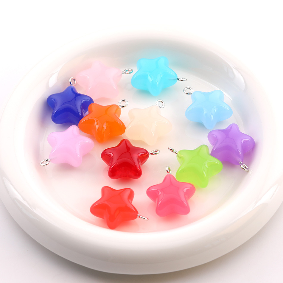 Transparent Jelly Star Acrylic Pendant DIY Handmade Beadwork Sheep Eye Charm Phone Chain Accessory