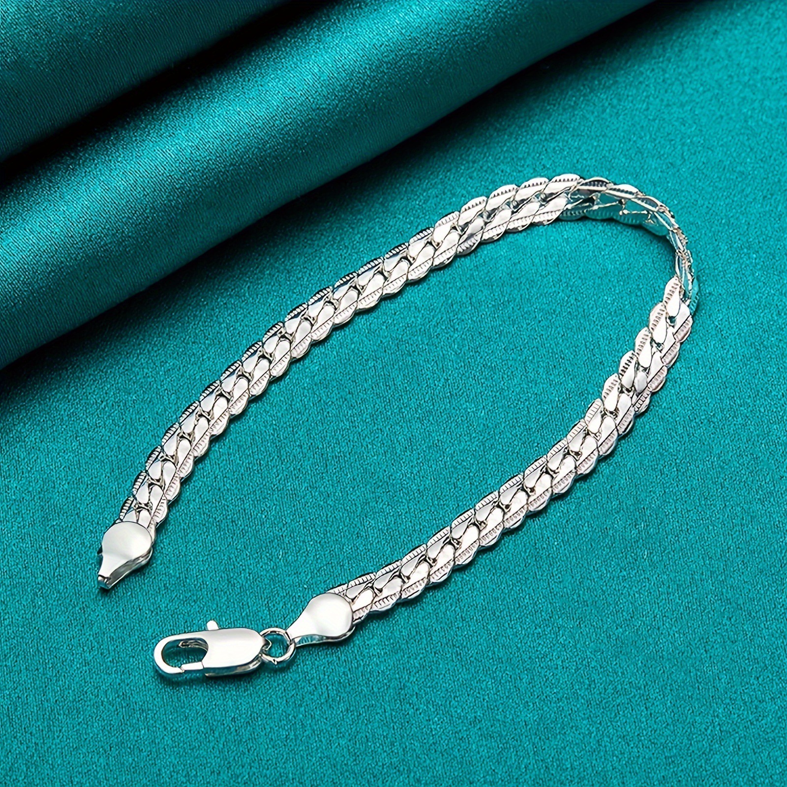 Cross-border Explosions Jewelry 5MM Side Chain Two-piece Set Jewelry Set Car Flower Flat Bracelet for Women