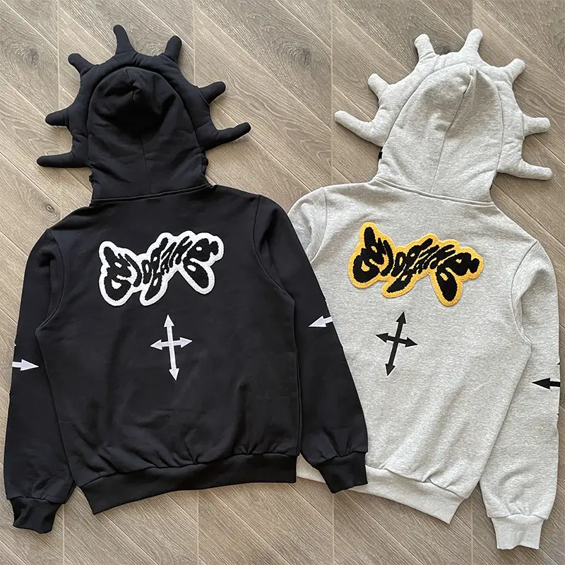 Glo Gang the Glory Full Zip Hoodie Embroidered Personalized Pointed Hooded Sweatshirt