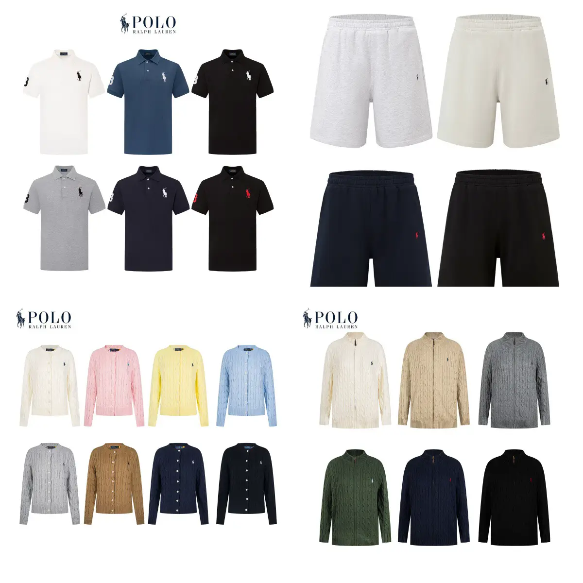 Cross-Border Rl Polo Shirt Men's Malaysian Logo Embroidered Lapel Polo Shirt Short-Sleeved Summer Pure Color T-Shirt Short-Sleeved