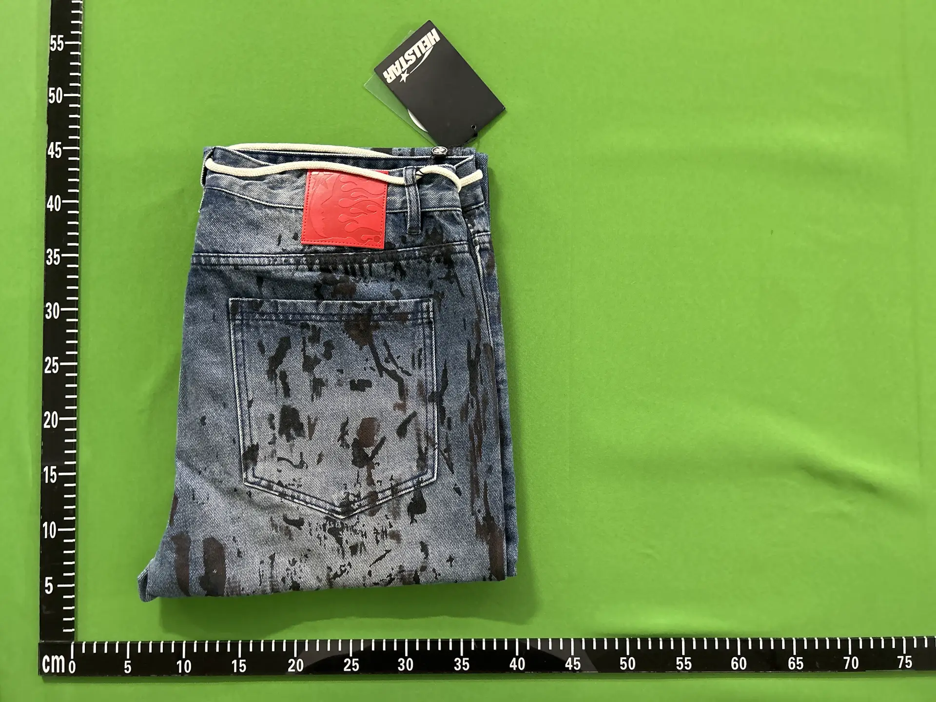 2025 New Hot Fashion Hell Star Printed Logo Washed Blue Casual Loose Jeans for Men and Women