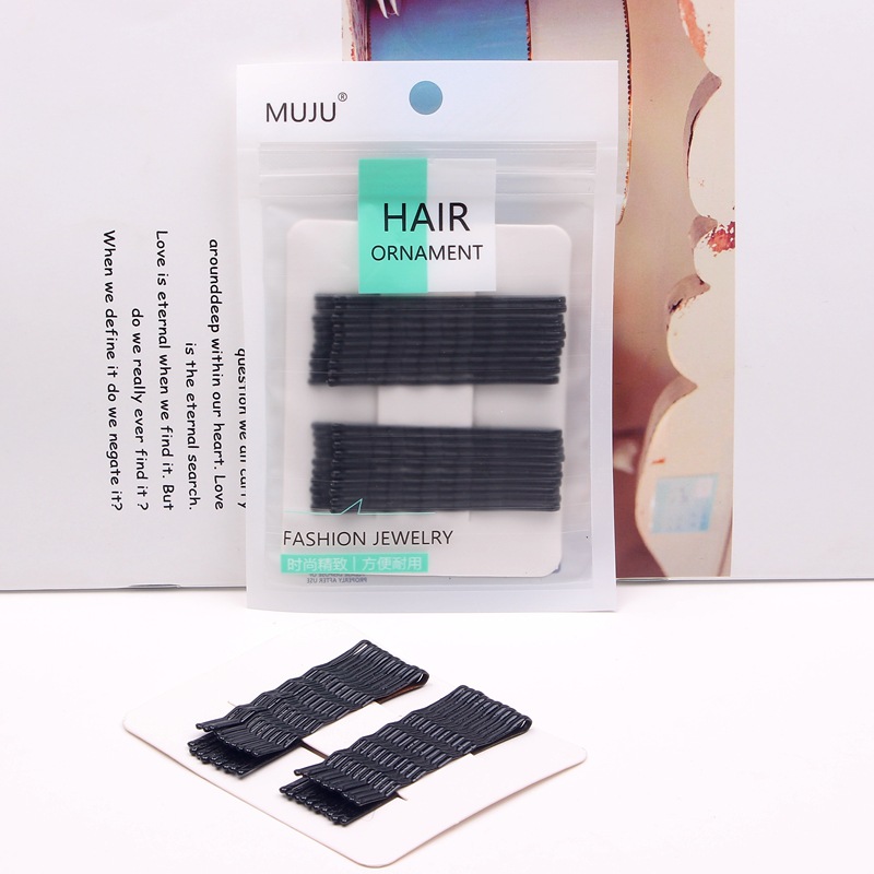 Chain Shangchao Hair Accessories, Exquisite 20-Piece Bagged One-Piece Clip, Black Spray-Painted Hair Clip, Barcode Side Bangs Clip