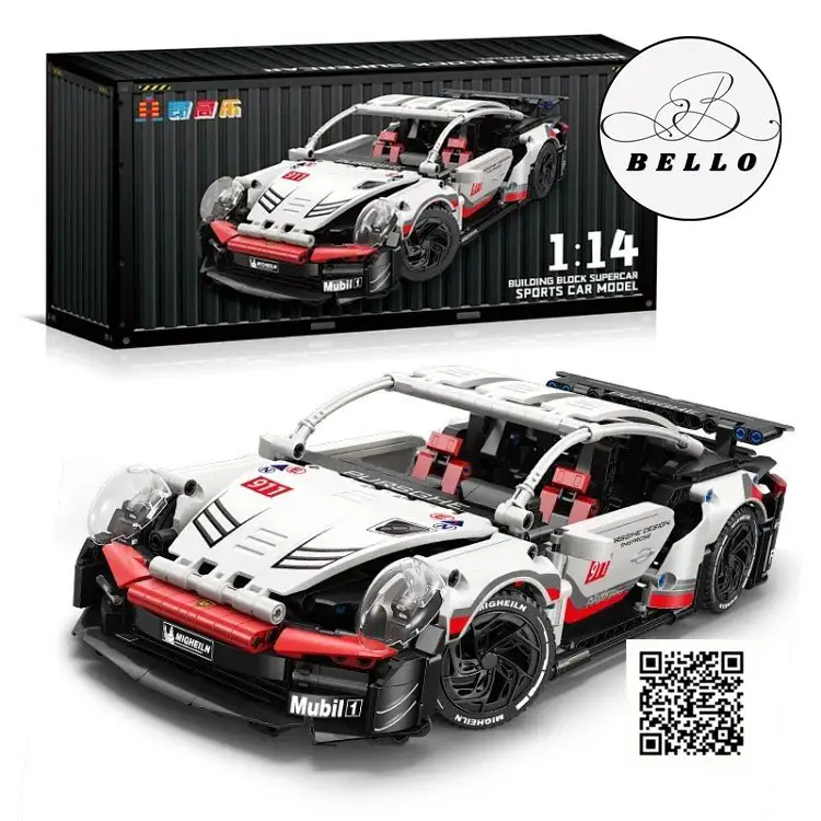 兼容L高911跑车积木遥控赛车模型DIY玩具-WA:+8617605080070