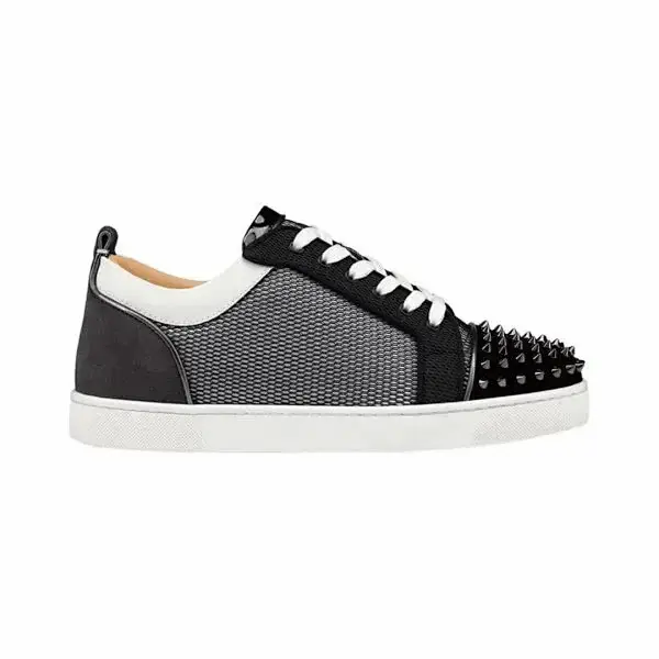 Christian Louboutin Louis Junior Spikes Black White