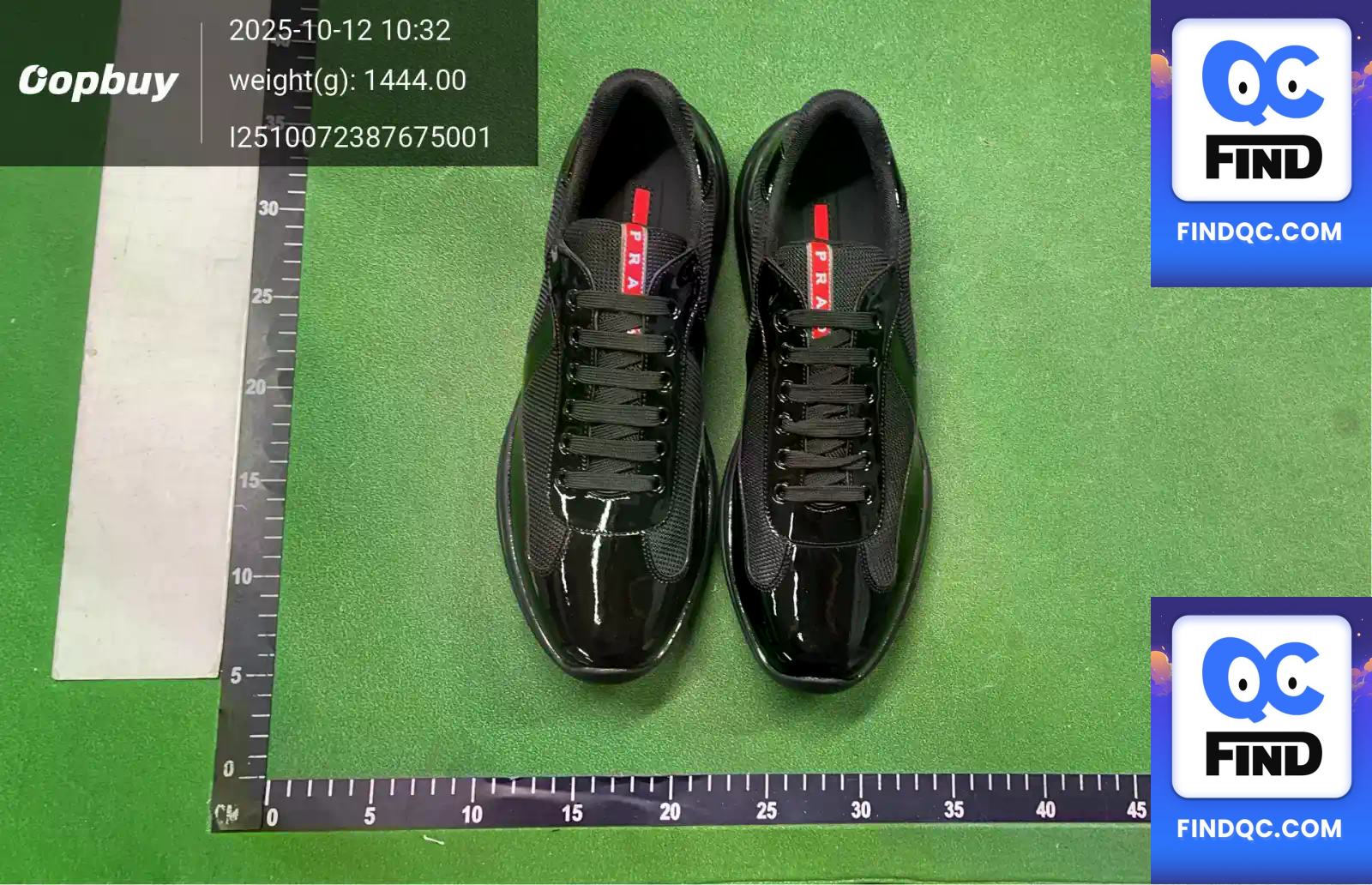 Prada Black Leather Low-Top Sneakers — QC-foto 3