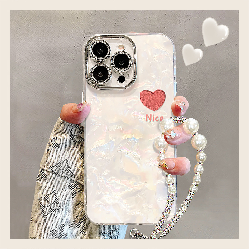 Simple Heart Chain Suitable for Apple 17 Pro Max Phone Case iPhone 16 Series 15 Korean Style Xiaomi 14 for Women