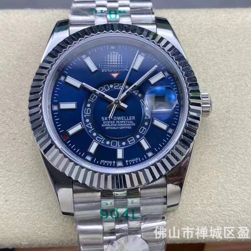 Cross-Border Zf Blue Sky Traveler 9002 Navigator Swiss Dual Time Zone Men's Mechanical Watch Clean Factory Foto QC de 1688 na Qualit.ly