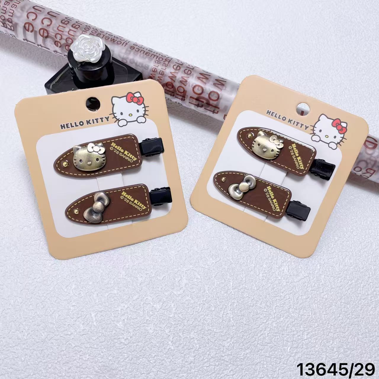 Authenticly Authorized Sanrio Hello Kitty High-Quality Copper Alloy Brown Coffee-Colored Seamless Hair Clip 13645