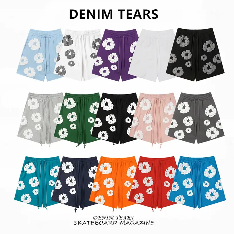 Fog High Street Denim Tears Kapok American Classic Style Foam Print Sports Shorts Casual Sports Pants