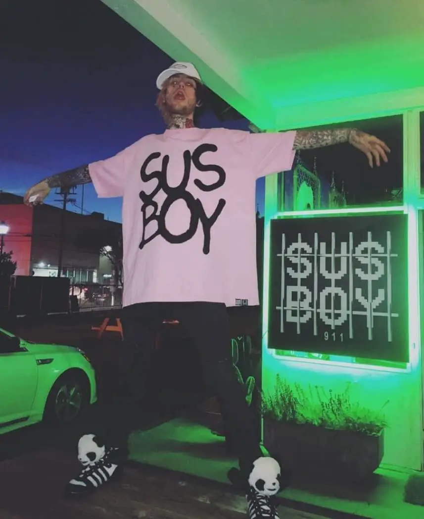 [in Stock] Pink Lilpeep Sus Boy Tee Shirt Short Sleeve T-Shirt Oversize Trendy Brand