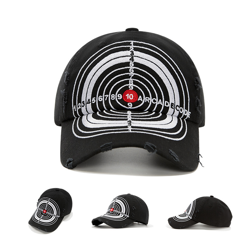 American-style heavy industry old camouflage bullseye baseball cap female personality street hip-hop big head circumference deepened cap male tide