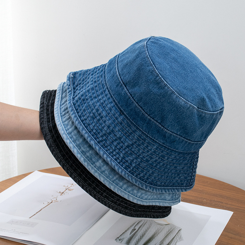 Japanese Light Board Denim Fisherman Hat Women's Casual Fashion All-match Bucket Basin Hat Color Beggar Hat Internet Popular ins Sunshade