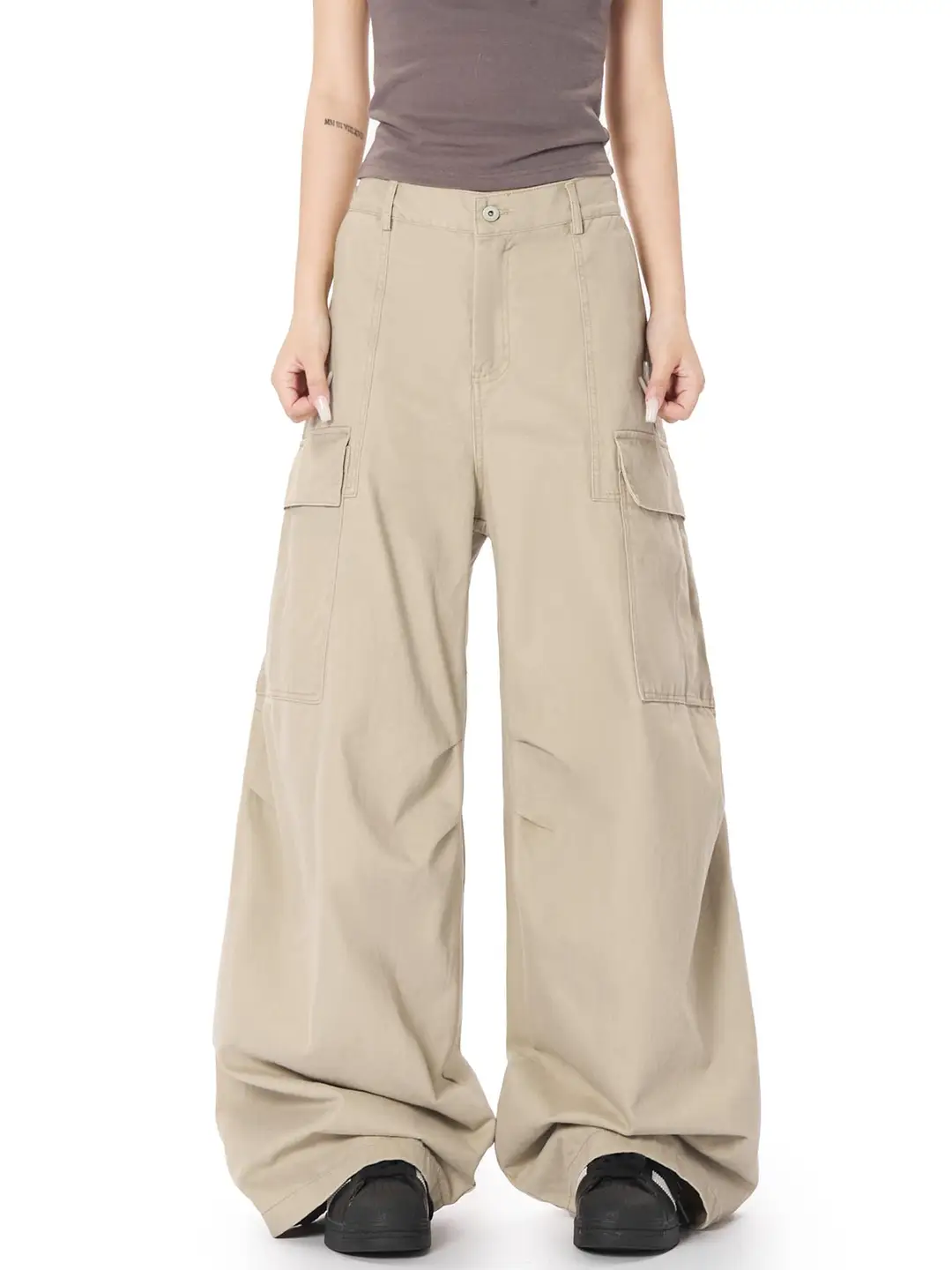 OREETA Vintage Washed Multi-Pocket Crowd Pants for Men and Women cleanfit American Style High Street Casual Pants Customized