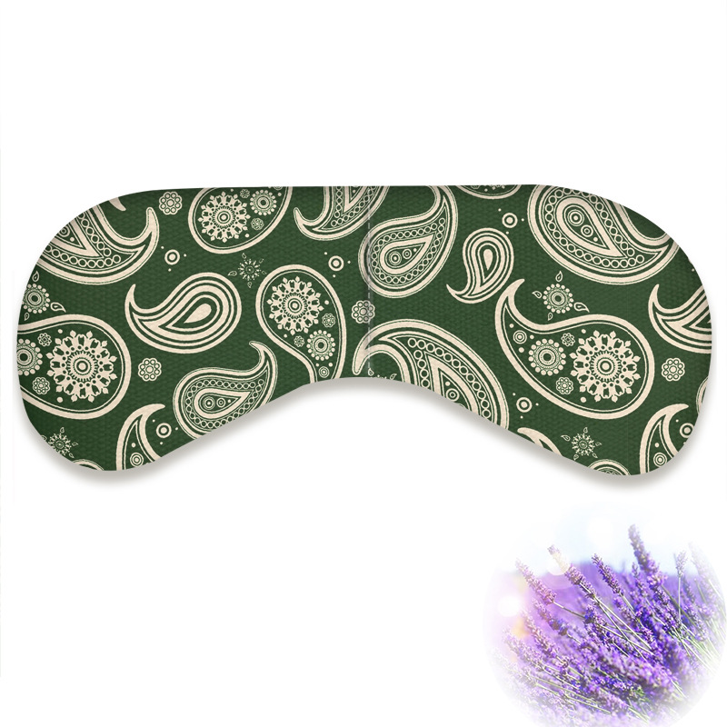 Yoga eye pillow microwave oven heating flax seed filling lavender hot pack cotton linen printing hot compress sleeping eye mask
