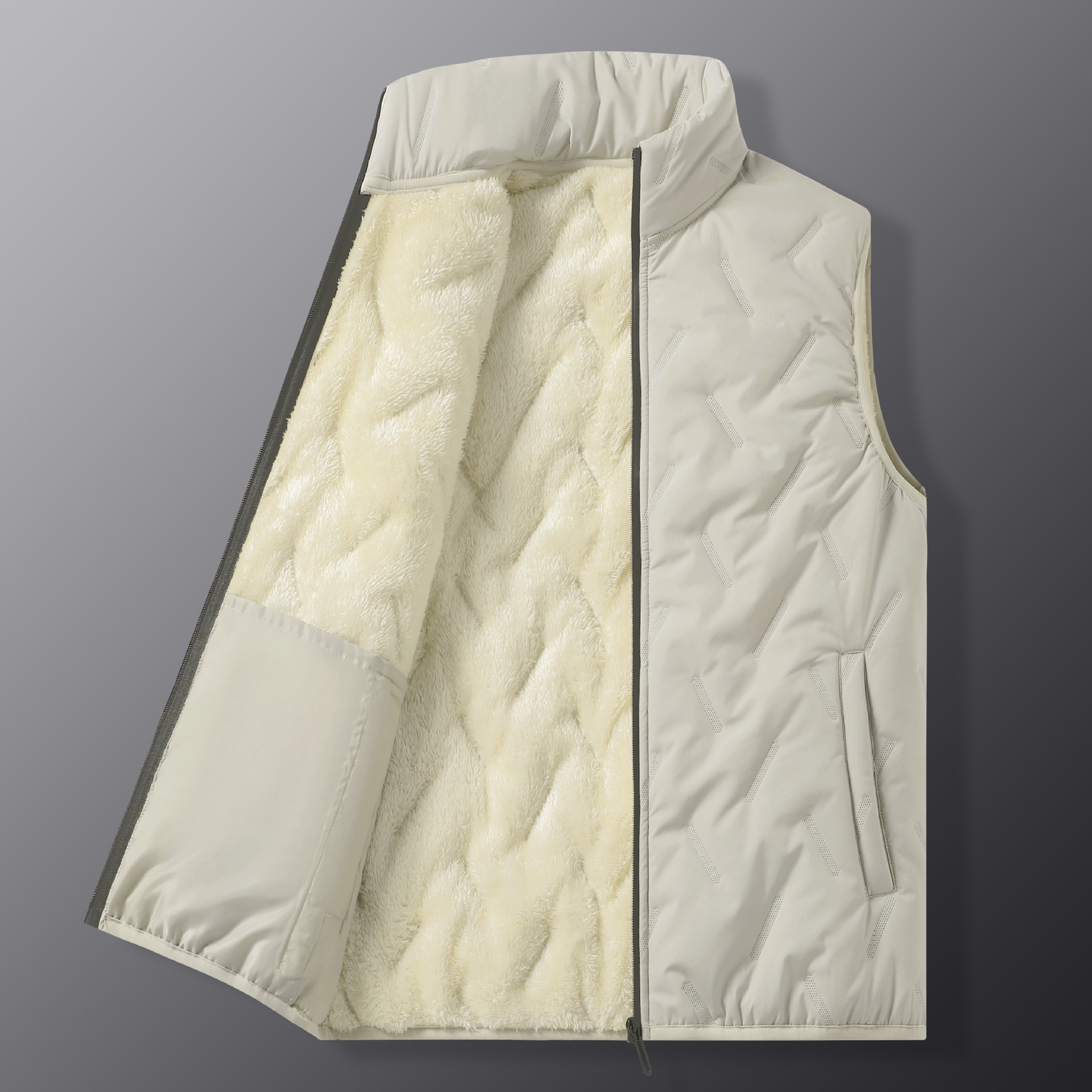 Cross-border vest men's autumn and winter fleece-lined warm lamb fleece fashion warm dad vest foreign trade cotton vest