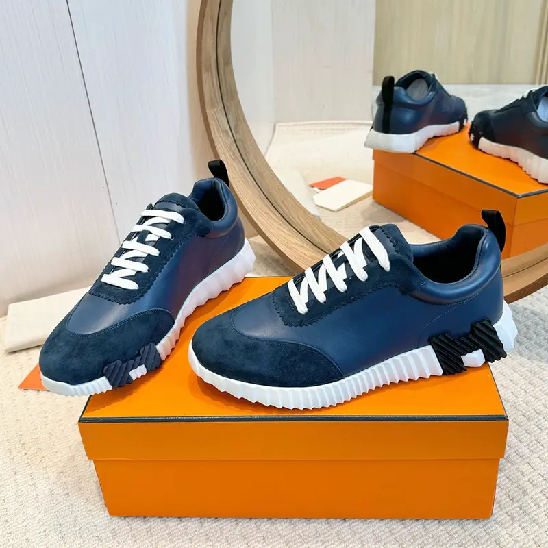 2025 Spring & Fall New Arrival H Shoelace Lightweight Leather Sneaker Men's and Women's Fashion Casual Shoes Plaid Flats Lovers Shoes