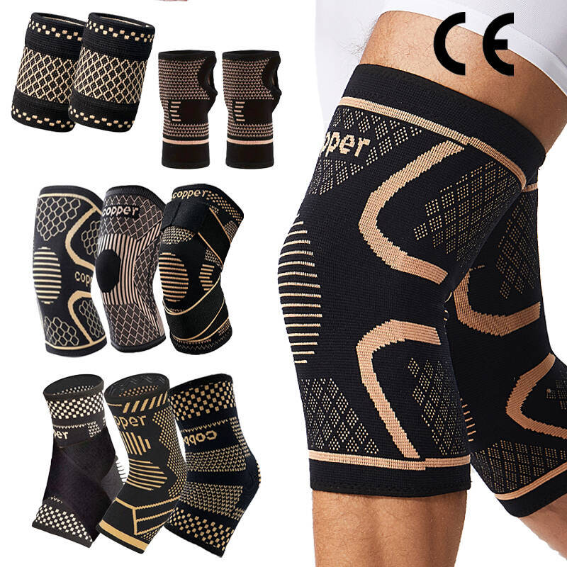 Copper Ion Knee Protectors Copper Fiber Elbow Protectors Running Cycling Outdoor Wrist Protectors Elbow Protectors Knee Protectors Ankle Protectors in stock