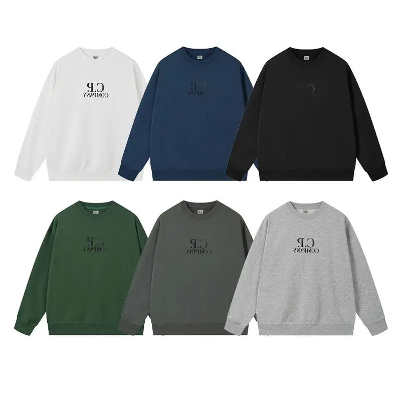 24Ss Spot Wholesale Trendy Brand Cp Classic Stereo Letter Printing Thin Round Neck Casual Sports Sweatshirt for Men and Women