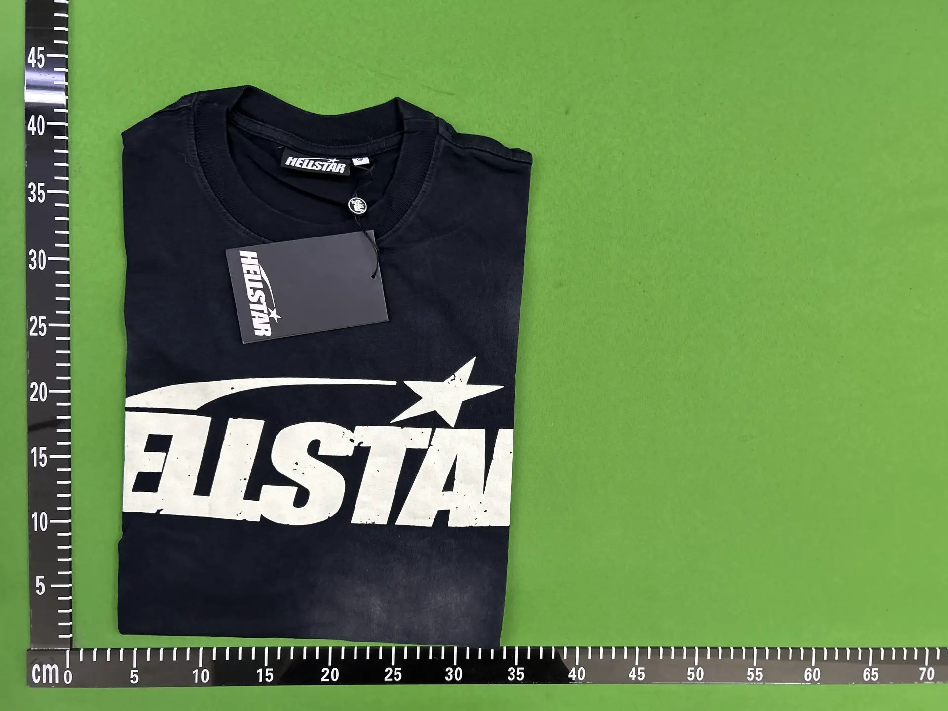 Trendy American High Street Hellstar Wash Water Covered Vintage Full Print VTG Short Sleeve T-shirt for Men