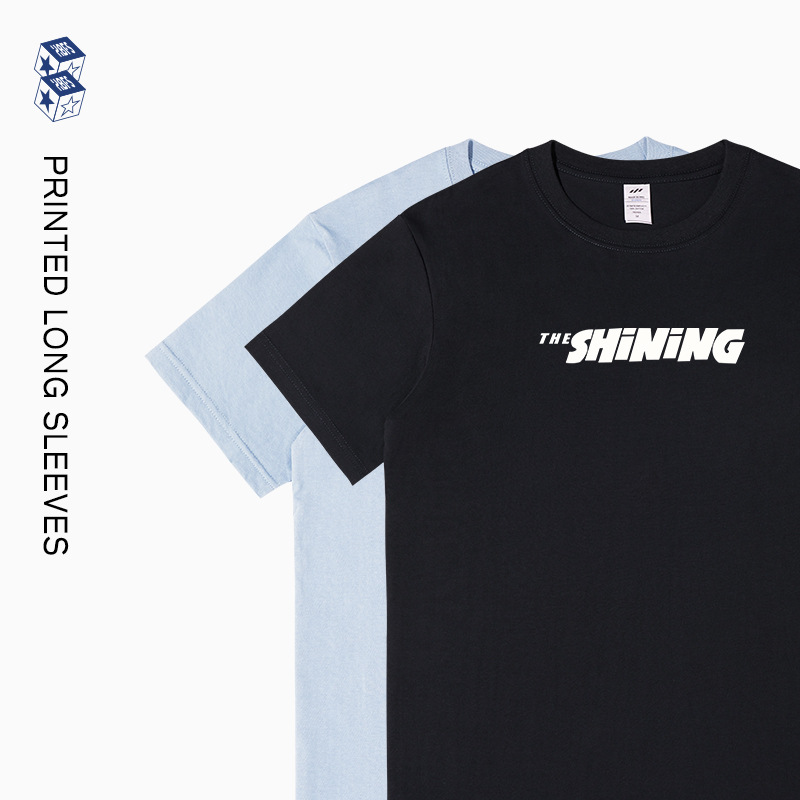 Japanese Style Casual Short-Sleeved T-Shirt for Boys Heavy Cotton Ins Simple Design Sense Letter Printed T-Shirt for Women in Summer