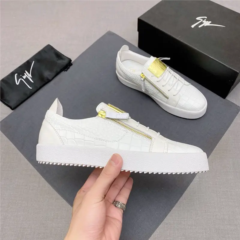 2025 New Fashion All-match Flat Wear-resistant GZ Lace-up Sneakers Breathable European Sports Casual Shoes Zipper Men's Shoes
