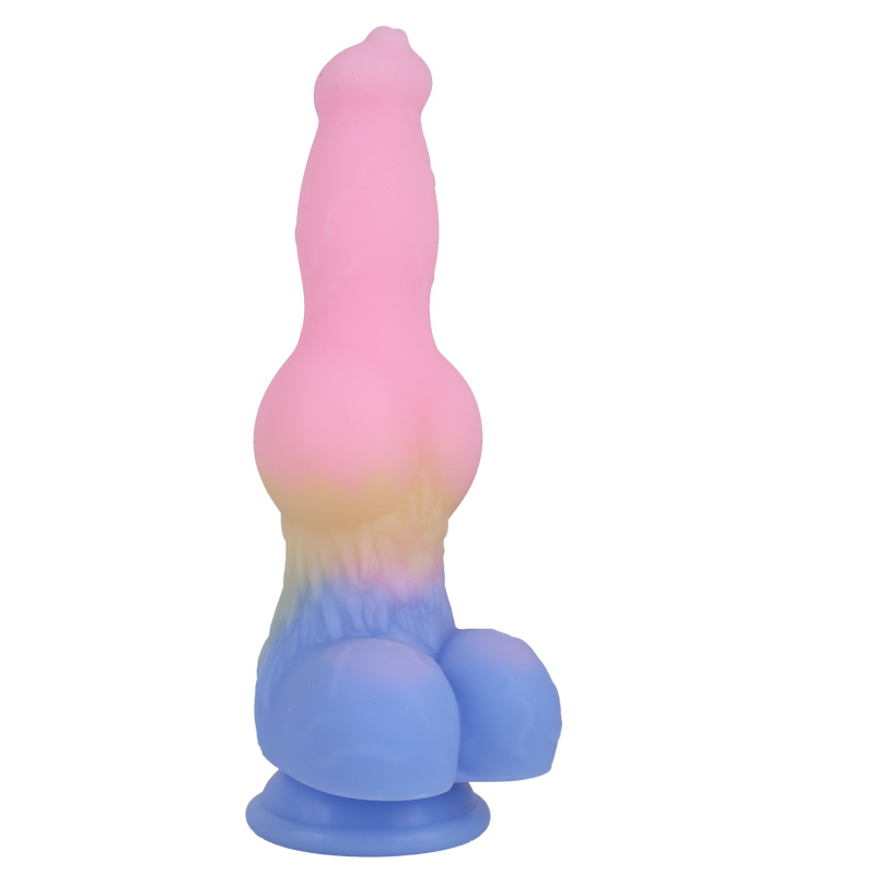 Foreign trade special-shaped dog cock mixed color dildo manual Silicone Dildo flirting masturbation adult sex toys