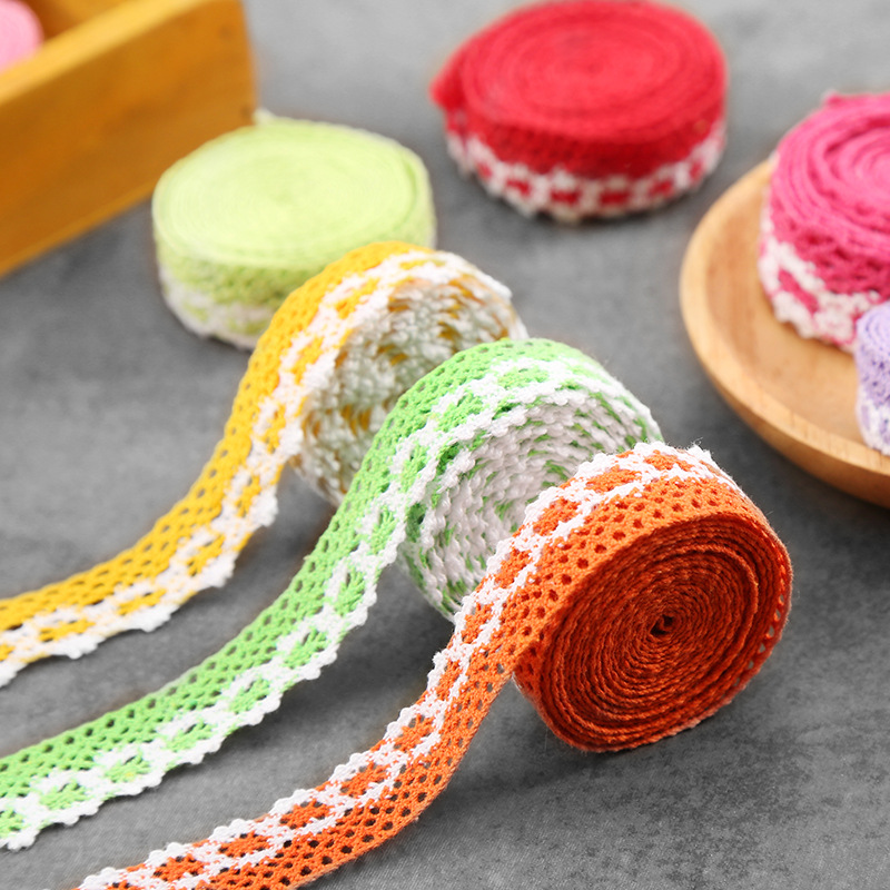 Colorful lace accessories DIY lace pure cotton silk edge coat and hat decoration accessories handmade decorative multicolor lace