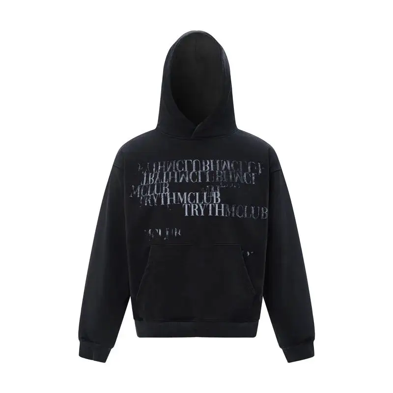High-Quality American retro high-end letter design neutral thick heavy weight loose hooded vests-XW1-XW