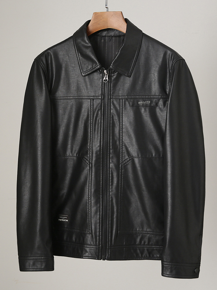 Men's Faux Leather Jacket, Autumn and Winter Fashion, Biker Style, Casual and Versatile, Men's Lapel Leather Jacket, Coat Jk073